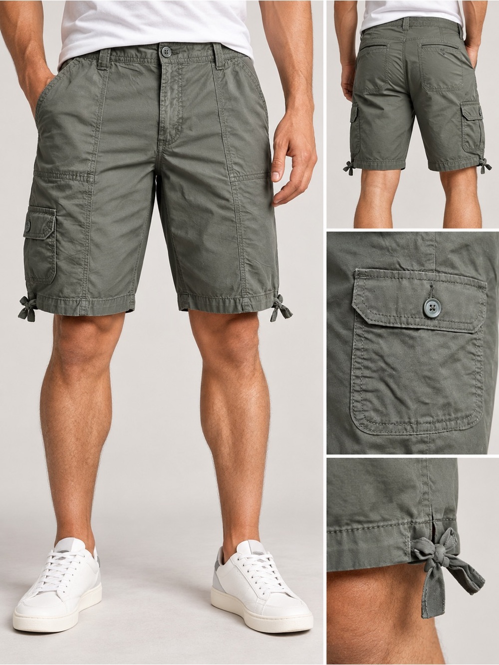 St Johns Bay Cargo Shorts Cotton Mens Size 20, Green